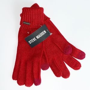 STEVE MADDEN Red Knit Gloves NWT